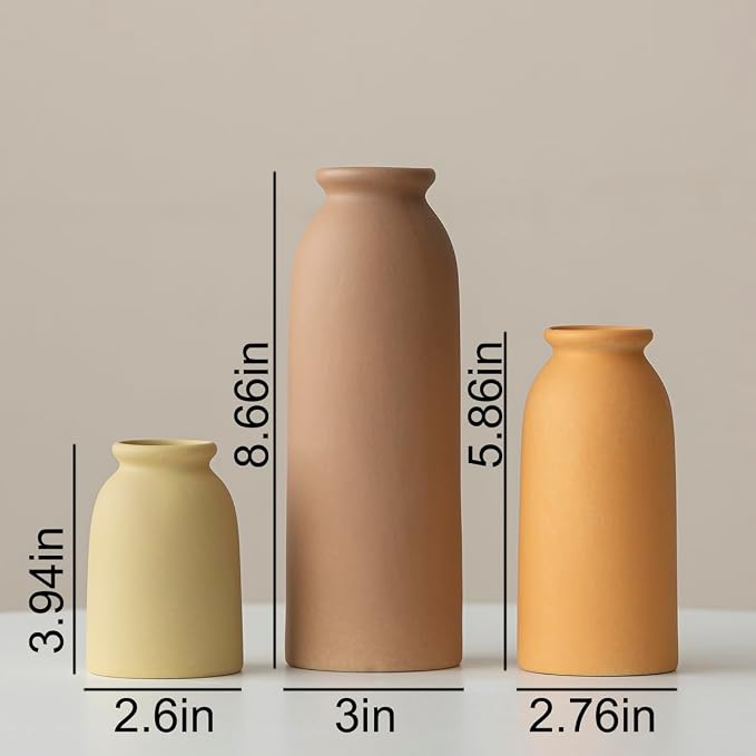 Ceramic Vase Set-3, Small Flower Vases - Image 6