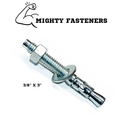MIGHTY FASTENERS Zinc-Plated Steel Wedge Anchors, 3/8" X 3" - Image 2