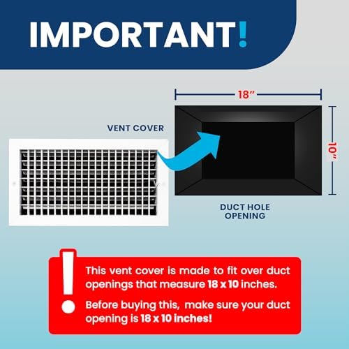 18 x 10 Duct Hole Adjustable Vent Cover - Image 4