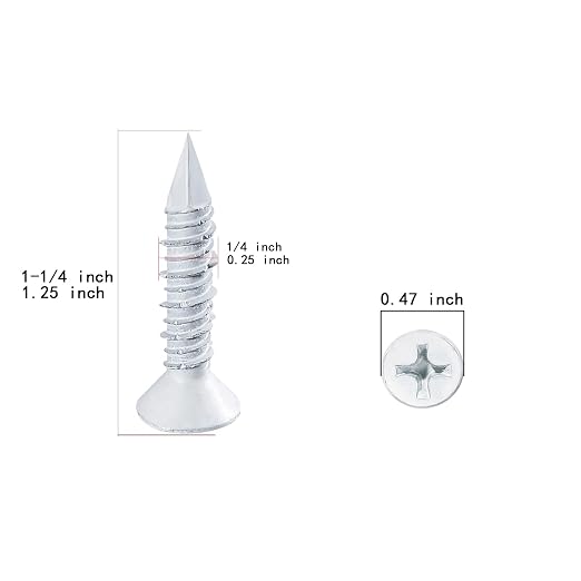 WenSilon 3/16" x1-1/4 White Concrete Screw Anchor White Flat Head - Image 2
