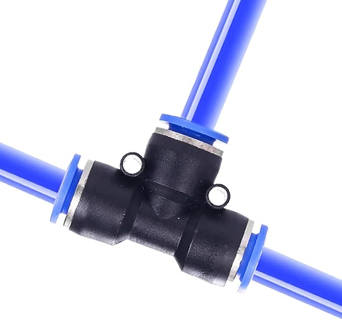 1/4" OD Push to Connect Tee Fitting 3 Way T Shape Quick Push Lock Adapter - Image 3