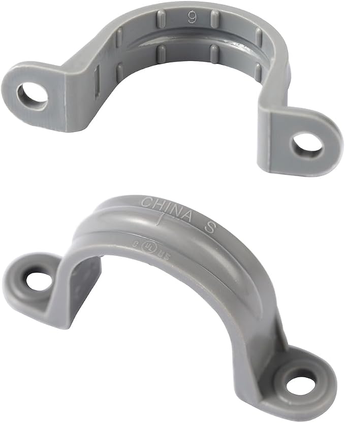 50Pcs PVC Pipe Straps, 2 Holes Plastic Conduit Strap Pipe Clamps Supports - Image 3