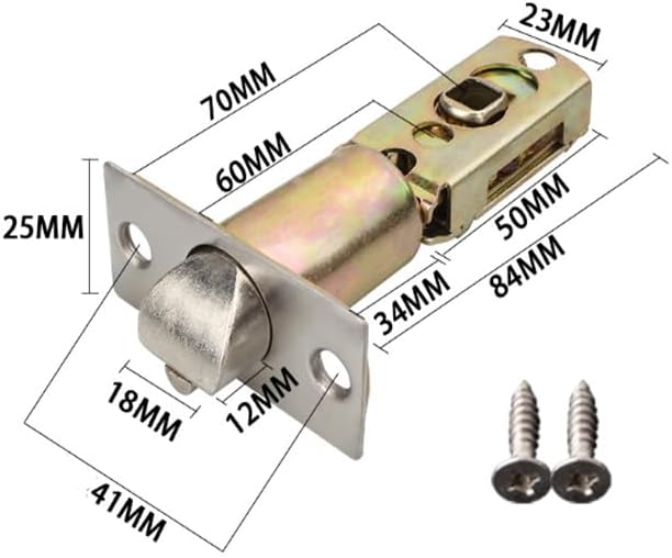 Adjustable Door Latch with Screws, Adjustable Deadlatch 2-3/8'' or 2-3/4'' - Image 3