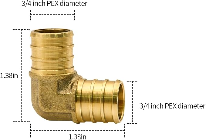 10 Pack 3/4" PEX Fittings, PEX Elbow Fittings | - Image 3