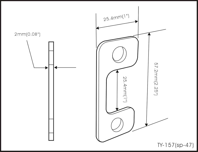 Solid Brass Deadbolt Strike Plate, Adjustable Jamb Plate, - Image 2