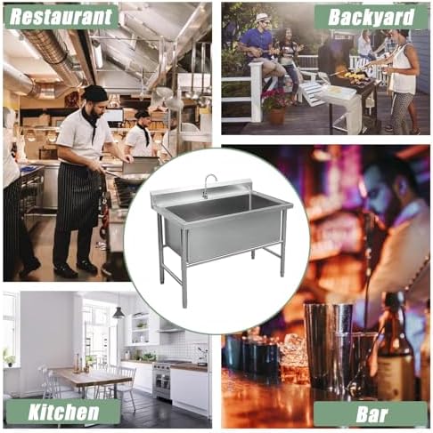 60" 1-Compartment Commercial Sink - Image 6
