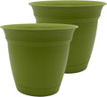 The HC Companies Eclipse Round Planter Pot, 12 Inch, Attached Saucer, Drainage by TheHCCompanies
