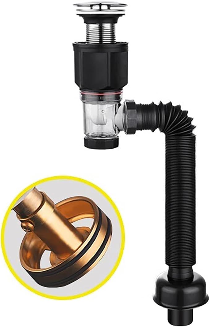 Bathroom Sink Drain Kit with Flexible Expandable P-Trap Pipe Anti-Odor Bathroom - Image 3