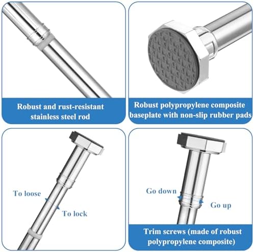 2 Pcs Undermount Sink Brackets, Adjustable Stainless Steel Sink Support Pole - Image 3