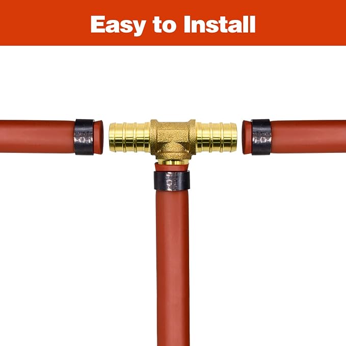 25 Pack 1/2" PEX Fittings, PEX Tee Fittings, Brass PEX Fittings | - Image 4