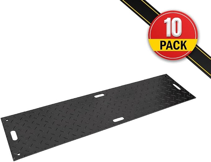 10 Pk 4' x 8' - 1/2" Thick Heavy Duty Ground Protection Mats - Easily Supports - Image 2