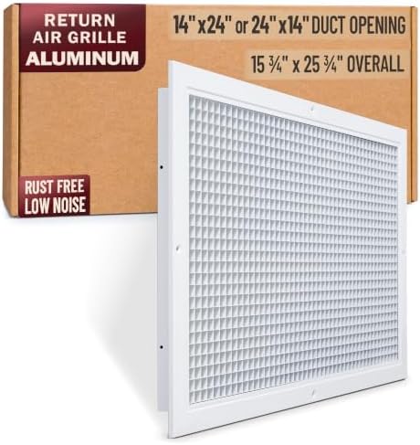 Fits 14x24 and 24x14 Duct Opening | Aluminum Eggcrate Return Air Grille | Low by Handua