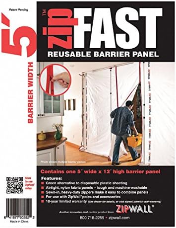 ZipWall ZipFast Reusable Barrier 5' Panel - Image 3