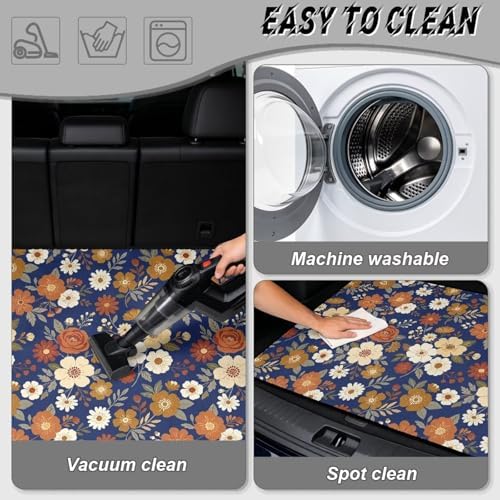 Blue Orange Floral All Weather Trunk Mat 29"x39" - Image 5
