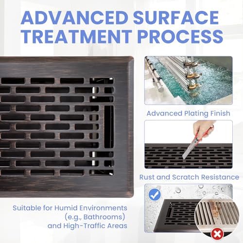 Howeall 4x12 Inches 2 Pack Heavy Duty Walkable Floor Register - Image 3
