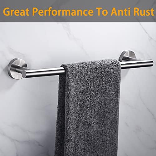 Nolimas Brushed Nickel Bath Towel Bar Single Bars Towel Rack Rod Classic Wall - Image 5