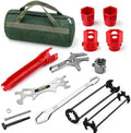 7-Piece Plumbing Tool Kit: 14-in-1 Multi-Function Wrench + 2-Axis 7-Profile by Unknown