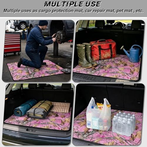 ELEQIN Pink Camo Hunting, Car Trunk Cargo Liner, Washable Easy Clean Auto Trunk - Image 3