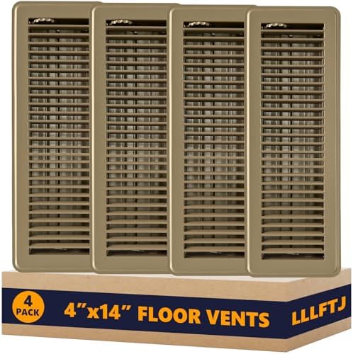 4 Pack Floor Vent Covers, Floor Register 4" x 14", Adjustable Decorative Vent by Unknown