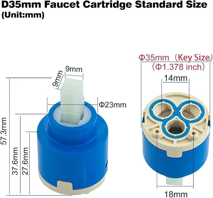 N35DW 35mm faucet Cartridge, Replacement Cartridge - Image 3