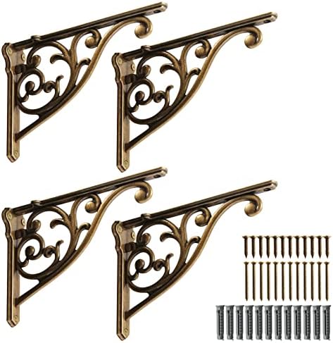 Khtumeware Ornate Decorative Shelf Brackets, 5-inch Small wall Mounted Shelving by khtumeware
