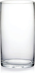 4" Wide 7" High Large Hand Blown Sturdy Clear Cylinder Glass Vase, Centerpiece by Unknown