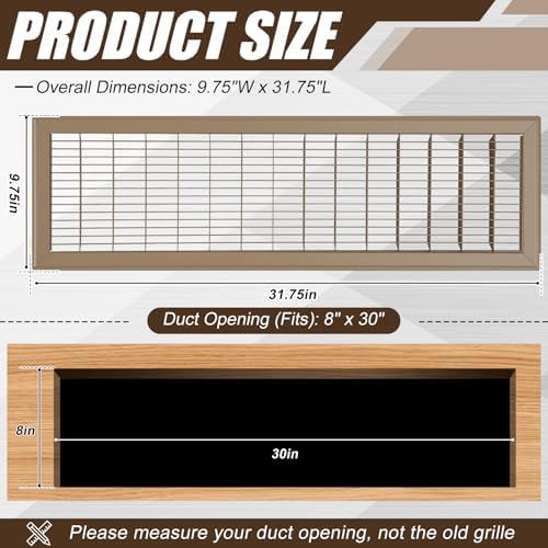 1 Pack 30" x 8" Floor Register Covers, Heavy Duty Steel Walk-on Return Air - Image 2