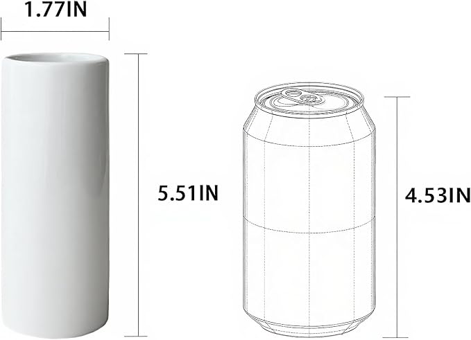 5.51'' Small Modern White Ceramic Vase Set of 10 - Image 2