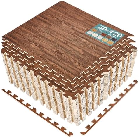 Sorbus Interlocking Wood Grain Foam Floor Tiles by Sorbus