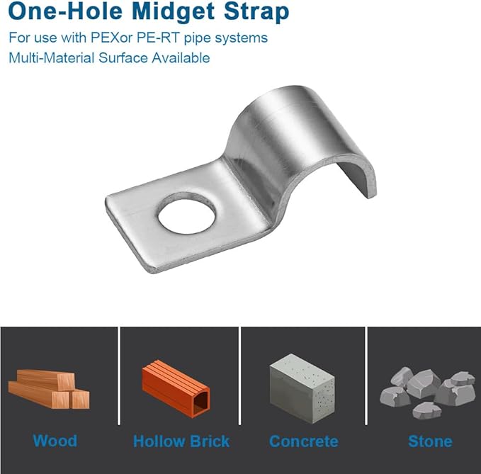 Conduit Pipe Clamps, 304 Ss Pipe Mounting Brackets, Metal One-Hole P-type Clips - Image 5