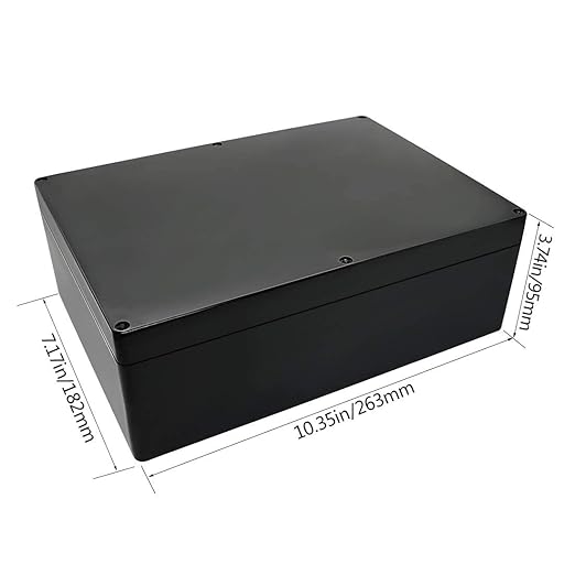 ABS Plastic Electrical Project Case Power Junction Box, Project Box Black 10.4" - Image 4