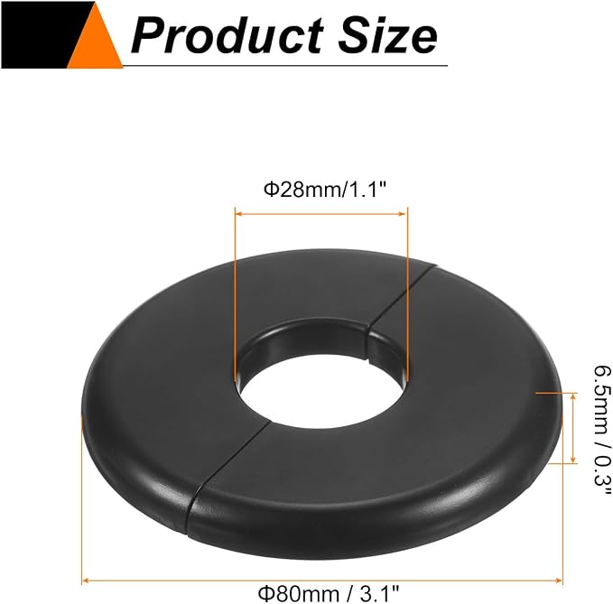 HARFINGTON 2pcs Wall Split Flange 26.5mm/1" Self-Adhesive Plumbing Cover Plates - Image 2