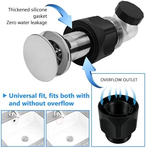 2 Pack Bathroom Sink Drain Kit, - Image 5
