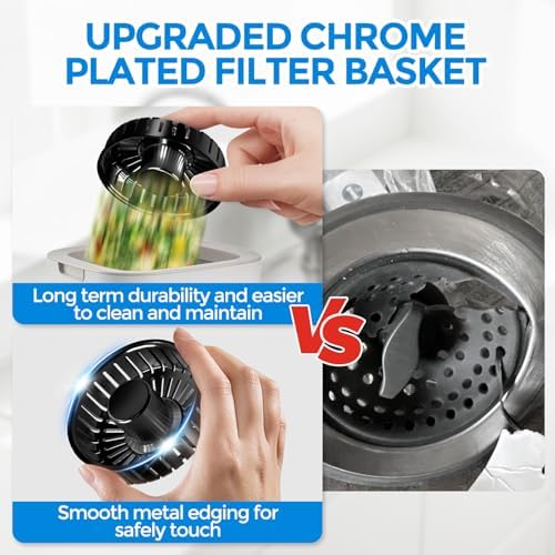 zaa 3 in 1 Kitchen Sink Drain Strainer Stopper Removable Basket Pop-Up - Image 7