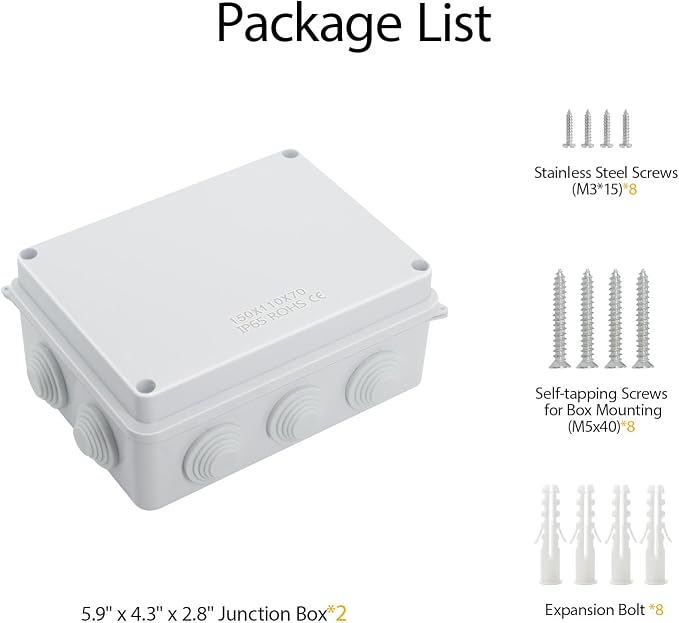 ABS Plastic Dustproof Waterproof IP65 Junction Box Universal Electrical Project - Image 9