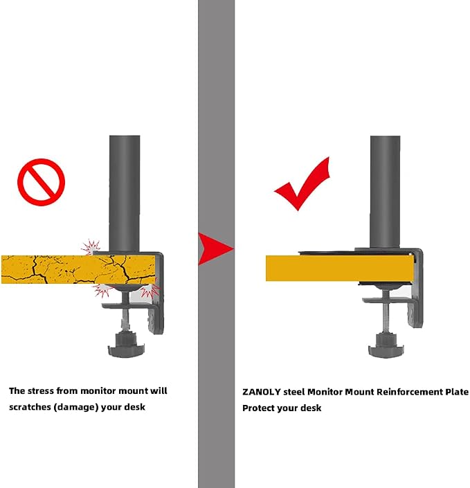 Steel Monitor Mount Reinforcement Plate, Steel Bracket Plate | - Image 2