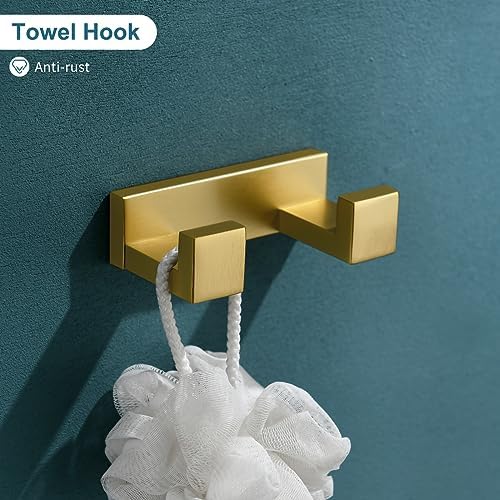 4-Piece Modern Gold Bathroom Hardware Accessories Set - Image 5