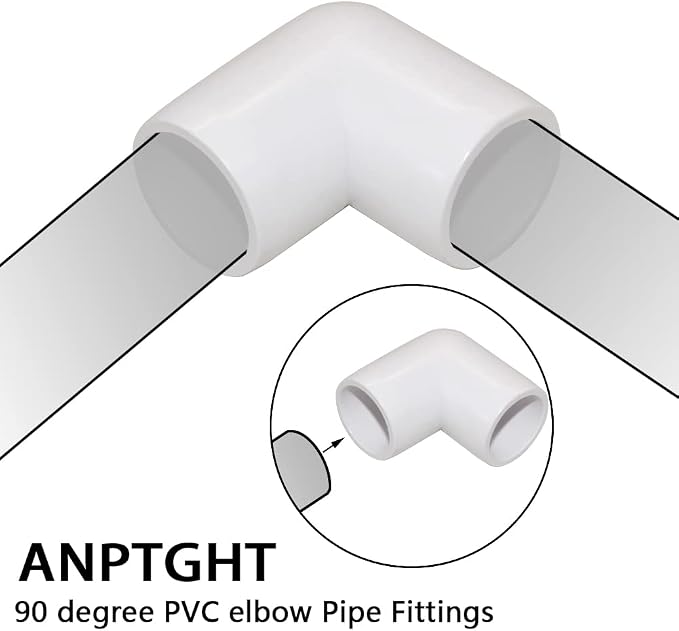1-1/4" 90 Degree PVC Elbow Fitting, Furniture Grade 2 Way Right Angle Elbow - Image 3
