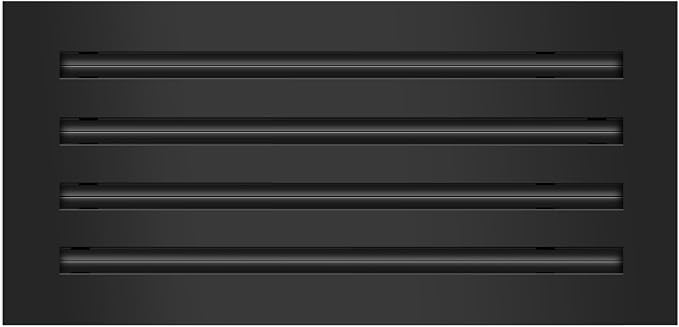BUILDMART - 18x8 Modern AC Vent Cover - Decorative Black Aluminum Air Vent - by TexasBuildmart