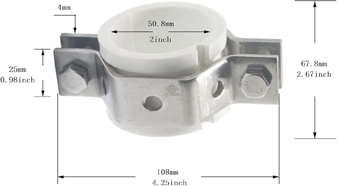 QiiMii 2" Hexagon Tube Hanger Stainless Steel SS304 - Image 2
