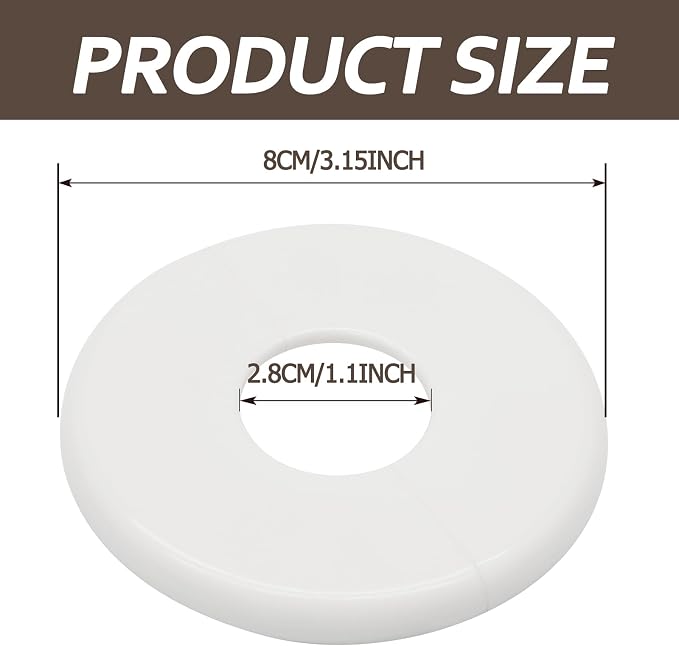 2 Pcs, 28mm Pipes | Self-Adhesive, Plumbing Cover Plates, - Image 3