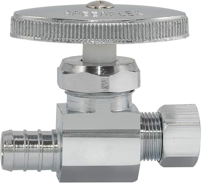 Eastman Multi-Turn Straight Stop Valve, 1/2 Inch PEX Crimp x 3/8 Inch OD by Eastman