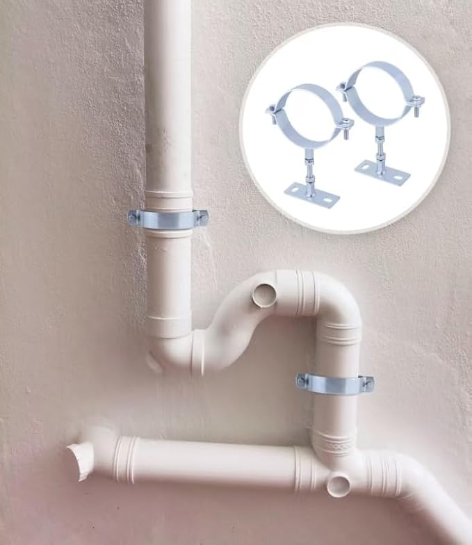 2 Pcs 3 Inch Adjustable Pipe Bracket, Heavy Duty Galvanized Steel Split Ring - Image 6