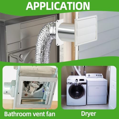 6 Inch Dryer Vent Kit with Hose/Duct Connector/Wall Plate, 9ps Duct Vent Kit - Image 7