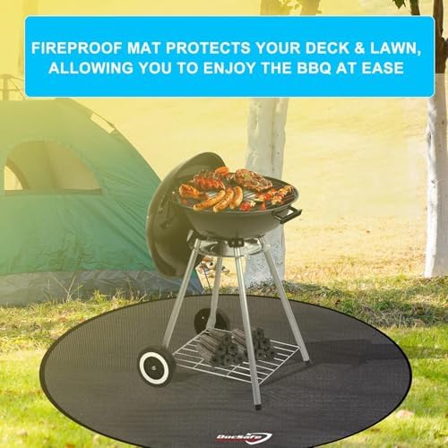 DocSafe 60 x 60 inches Round Under Grill Mat, Large 4 Layers Fire Pit Mat - Image 5