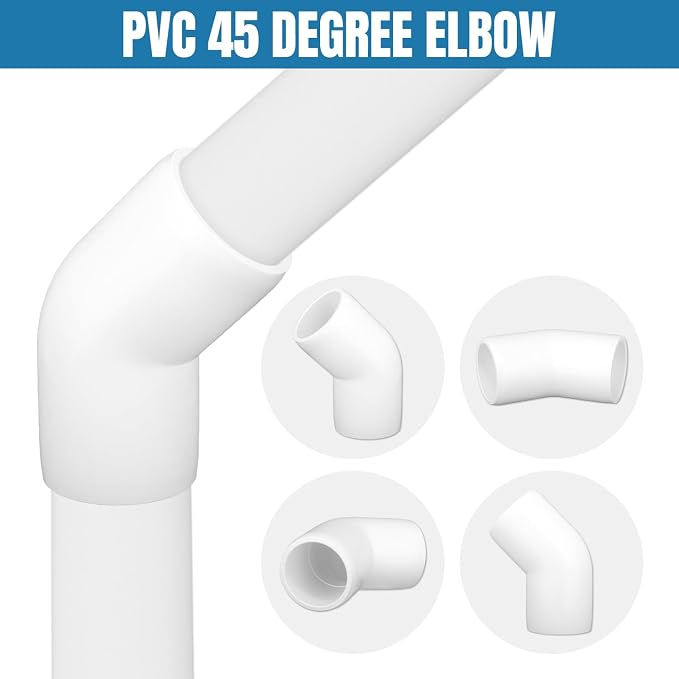 1/2" PVC Pipe Fittings, 45 Degree PVC Elbows, Furniture Grade, DIY Shelf Garden - Image 4