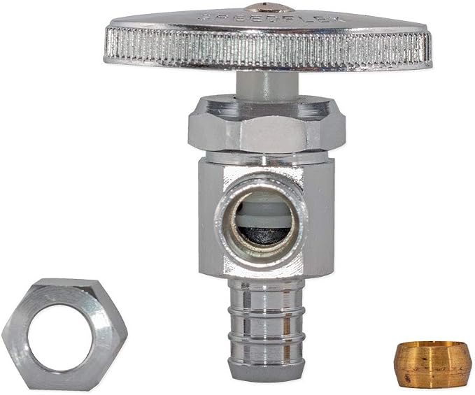 Eastman 1/2 inch Crimp PEX x 3/8 inch OD Compression Multi-Turn Angle Stop Valve - Image 2
