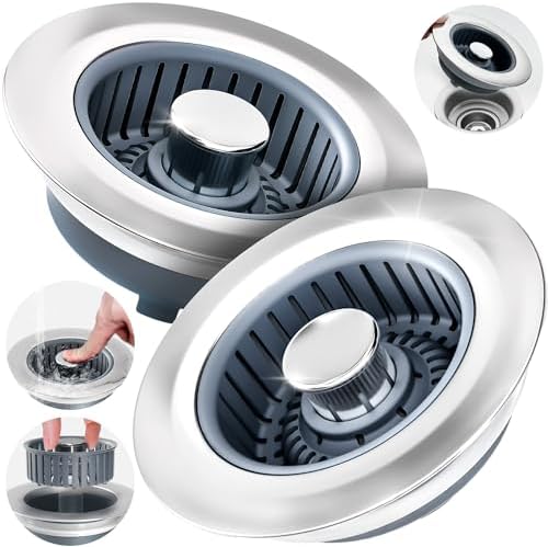 zaa 3 in 1 Kitchen Sink Drain Strainer Stopper Removable Basket Pop-Up by zaa
