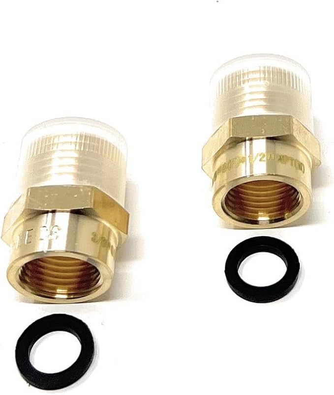 Cascada Lead-Free 3/8" G Thread Female to 1/2" NPT Male Adapter | Brass Pipe by CascadaShowers
