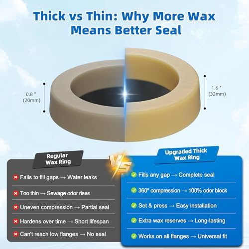Hibbent 4 Pack Wax Rings for Toilet, Fits 3-inch and 4-inch Waste Line - Image 4